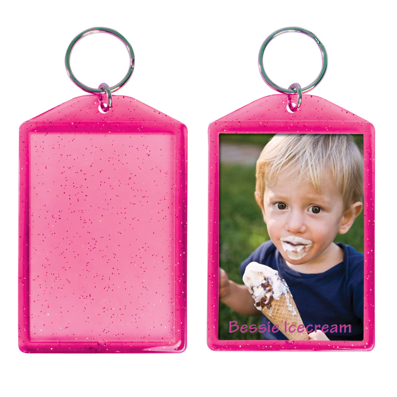 Translucent Sparkle Snap-In Keytag