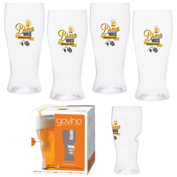Dishwasher Safe Govino® 16oz Beer Glass 4 Pack